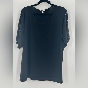 4 for $25 black dress shirt with rhinestone sleeves XXL